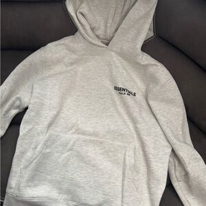 Essentials Gray Pullover Sweater with Hood